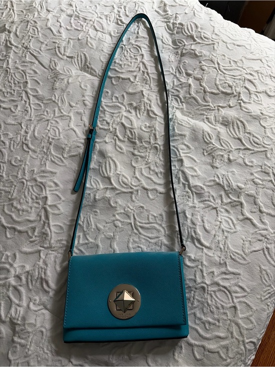 Kate Spade Handbags - Kate Spade Teal Crossbody Shoulder Bag with Gold Clasp